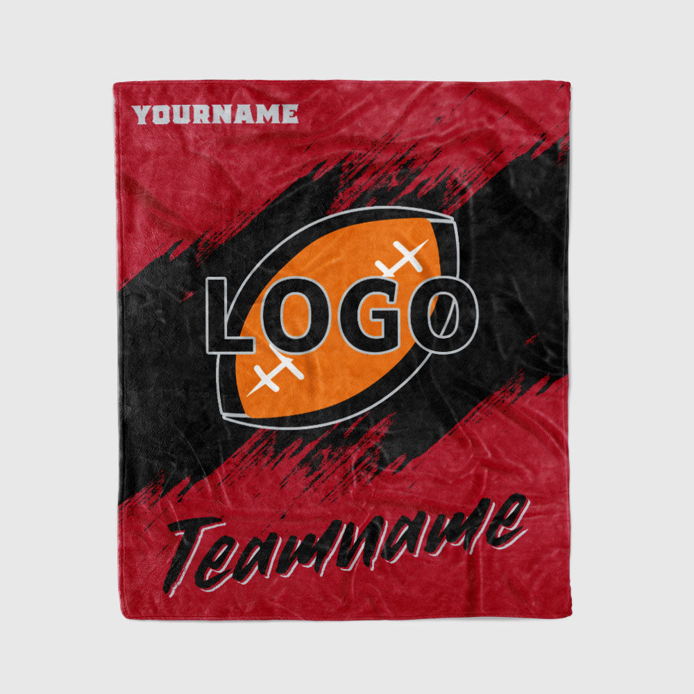 custom ultra-soft micro fleece blanket red-black