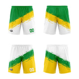 Custom Reversible Basketball Suit for Adults and Kids Personalized Jersey Green-Yellow-White