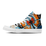 Artistry in Flight: Central-High Canvas Shoes featuring Op Art Butterfly Illustrations – A Stylish Choice for Both Genders