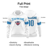 Custom Sweatshirt Hoodie For Men Women Girl Boy Print Your Logo Name Number White&Blue&Gray