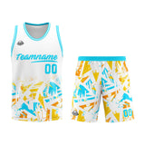 Custom Basketball Jersey Uniform Suit Printed Your Logo Name Number Black&Light Blue