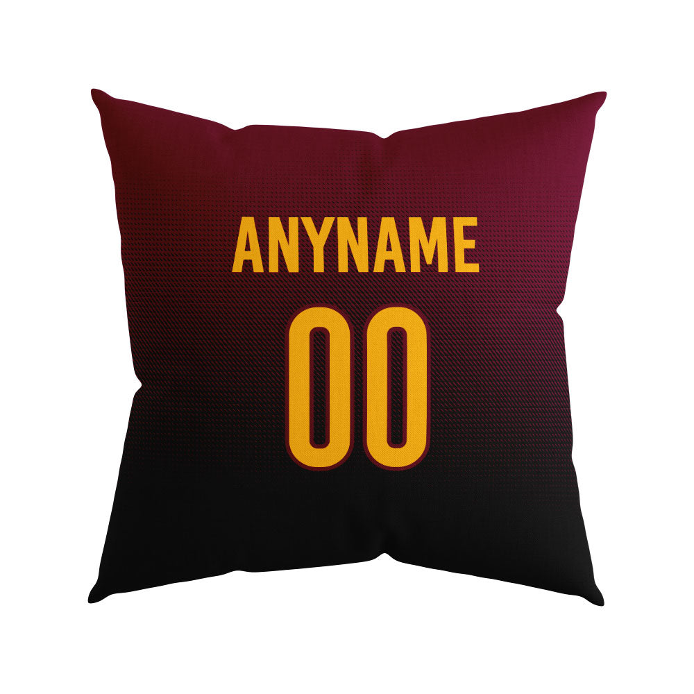 Custom Football Throw Pillow for Men Women Boy Gift Printed Your Personalized Name Number Burgundy&Yellow&Black