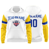 Custom Sweatshirt Hoodie For Men Women Girl Boy Print Your Logo Name Number White&Yellow&Royal