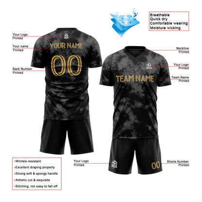 custom soccer uniform jersey kids adults personalized set jersey shirt black