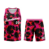 Custom Basketball Jersey Uniform Suit Printed Your Logo Name Number Leopard Print&Pink
