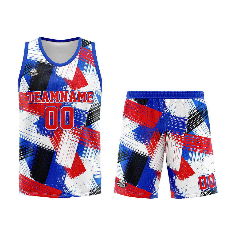 Custom Basketball Jersey Uniform Suit Printed Your Logo Name Number Grid&Green&Red