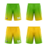 Custom Reversible Basketball Suit for Adults and Kids Personalized Jersey Green-Yellow