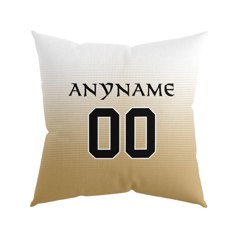 Custom Football Throw Pillow for Men Women Boy Gift Printed Your Personalized Name Number Gold&Black&White
