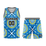 Custom Basketball Jersey Uniform Suit Printed Your Logo Name Number Retro&Blue
