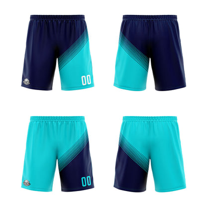 Custom Reversible Basketball Suit for Adults and Kids Personalized Jersey Teal-Navy