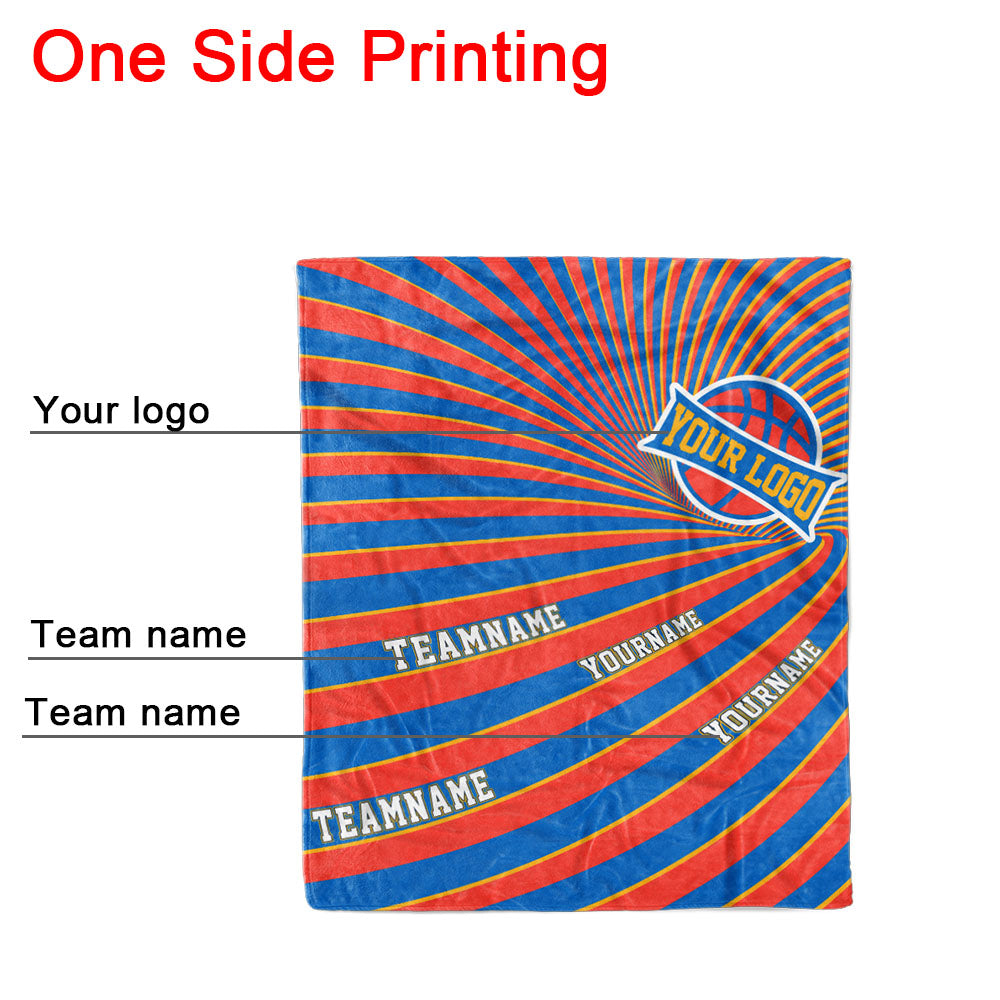 custom ultra-soft micro fleece blanket blue-red