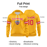 Custom Sweatshirt Hoodie For Men Women Girl Boy Print Your Logo Name Number Yellow&Red&White