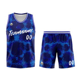 Custom Basketball Jersey Uniform Suit Printed Your Logo Name Number Leopard Print&Royal