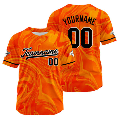 Custom Full Print Design Baseball Jersey orange