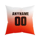 Custom Football Throw Pillow for Men Women Boy Gift Printed Your Personalized Name Number Orange&Brown&White