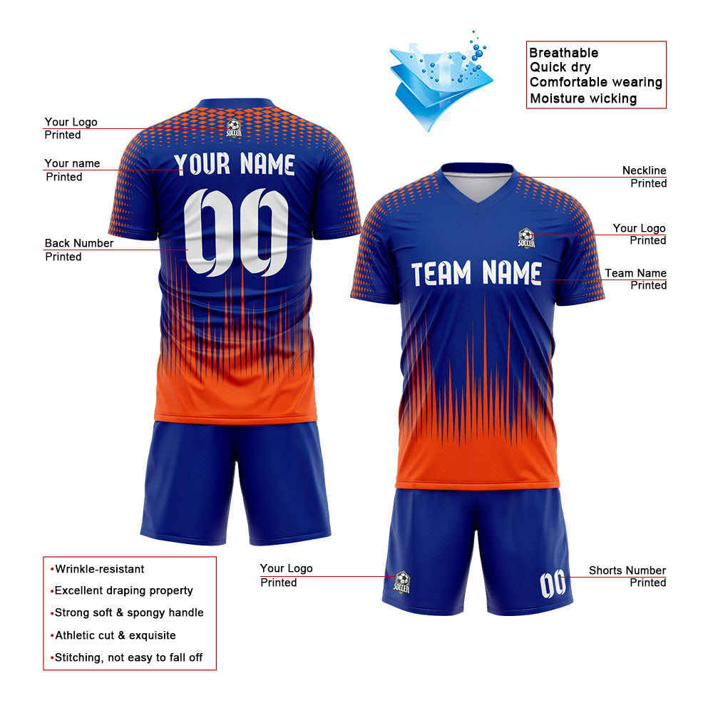 custom soccer uniform jersey kids adults personalized set jersey shirt blue