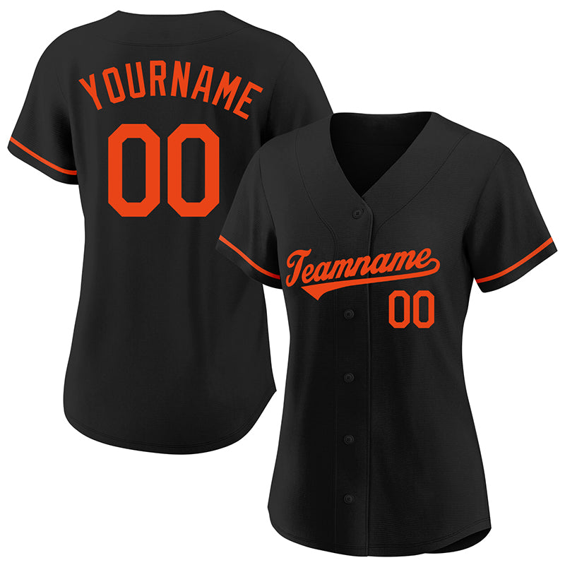 customized authentic baseball jersey white orange-black mesh