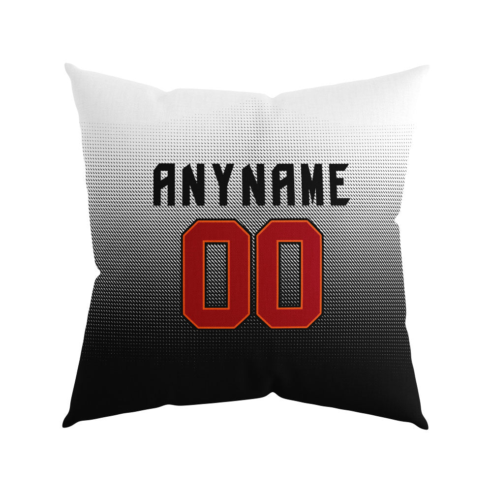 Custom Football Throw Pillow for Men Women Boy Gift Printed Your Personalized Name Number Orange&Red&White&Black