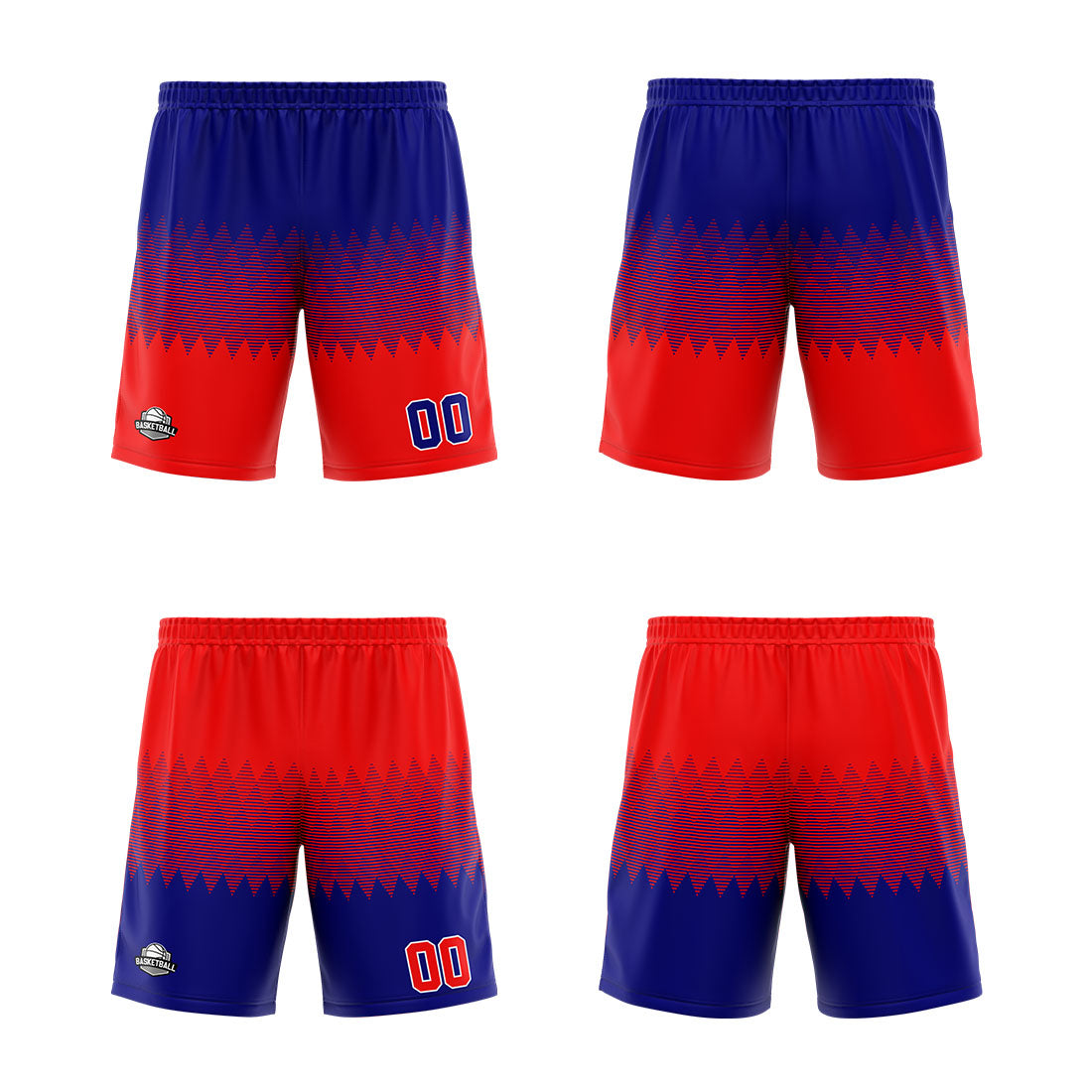 Custom Reversible Basketball Suit for Adults and Kids Personalized Jersey Royal-Red