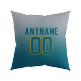 Custom Football Throw Pillow for Men Women Boy Gift Printed Your Personalized Name Number Teal&Black&White