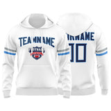 Custom Sweatshirt Hoodie For Men Women Girl Boy Print Your Logo Name Number White&Navy&Light Blue
