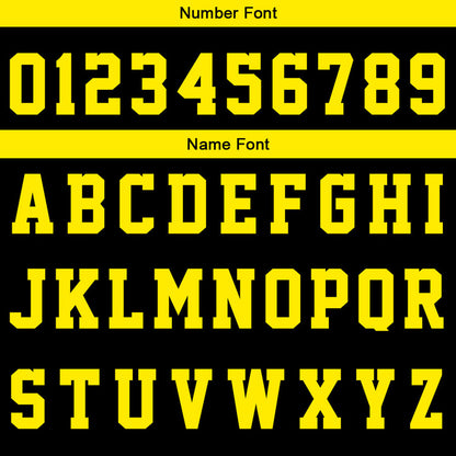 Custom Reversible Basketball Suit for Adults and Kids Personalized Jersey Black-Yellow