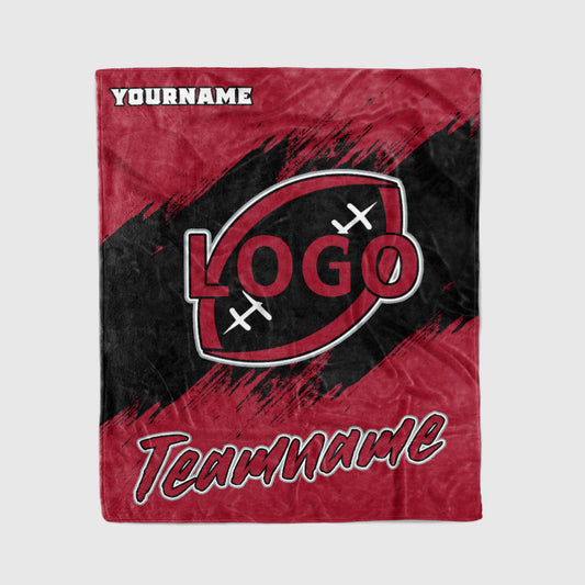 custom ultra-soft micro fleece blanket red-black
