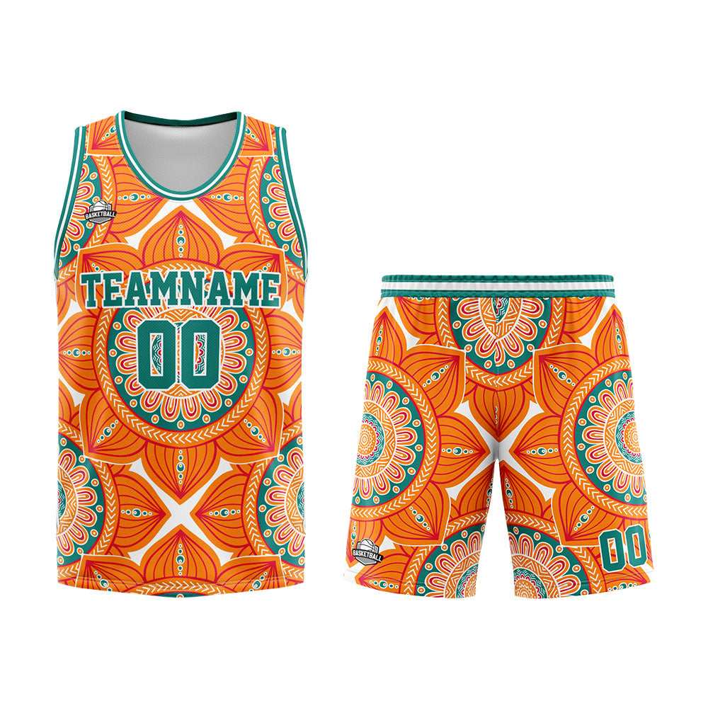 Custom Basketball Jersey Uniform Suit Printed Your Logo Name Number Retro&Orange