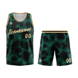 Custom Basketball Jersey Uniform Suit Printed Your Logo Name Number Leopard Print&Green
