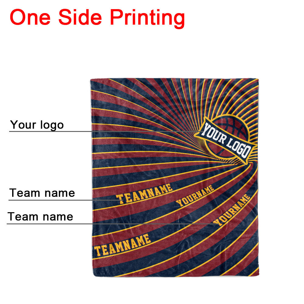 custom ultra-soft micro fleece blanket crimson-navy