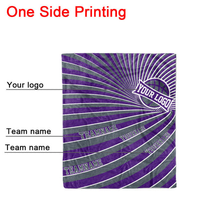 custom ultra-soft micro fleece blanket purple-gray