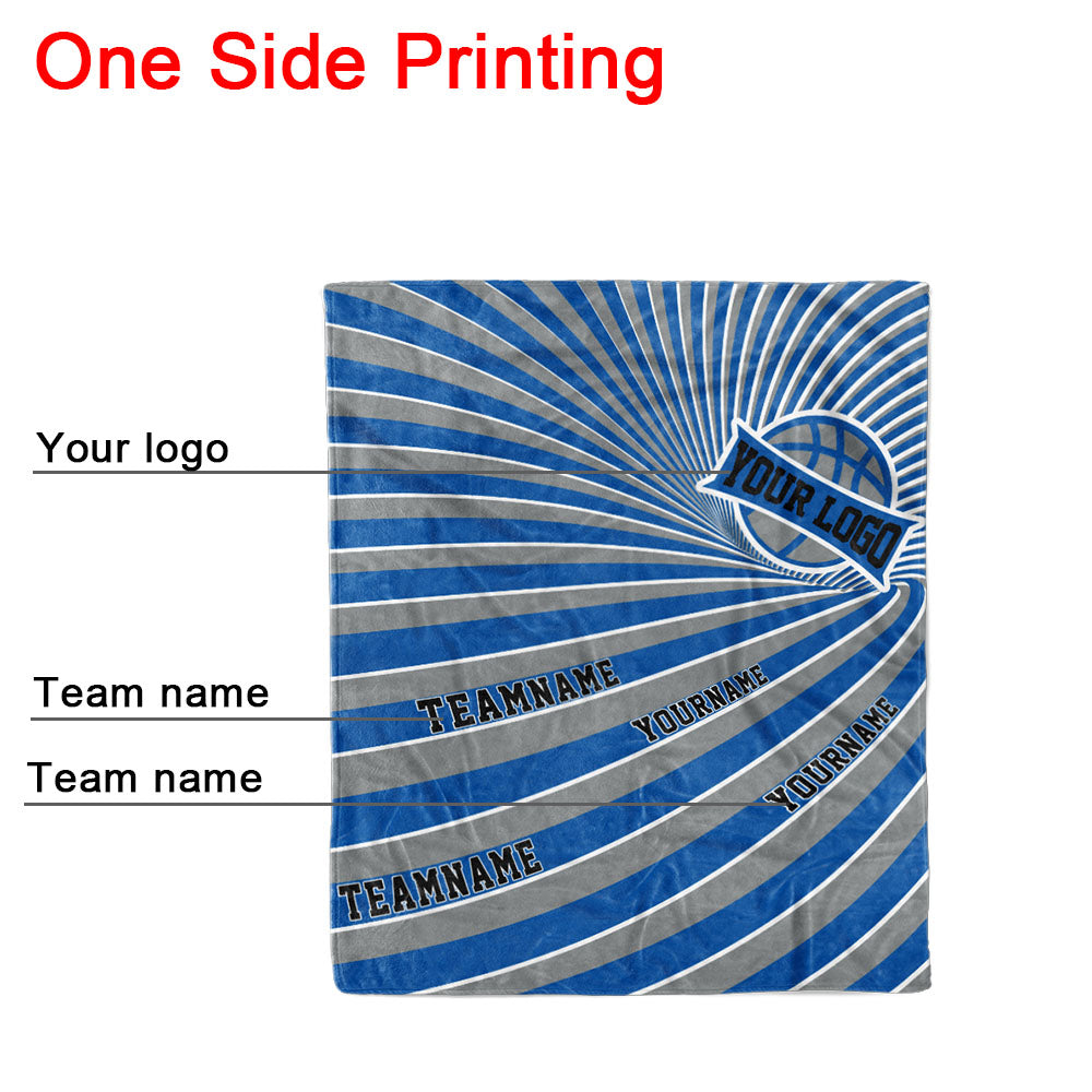 custom ultra-soft micro fleece blanket blue-gray