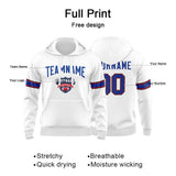 Custom Sweatshirt Hoodie For Men Women Girl Boy Print Your Logo Name Number White&Royal&Red