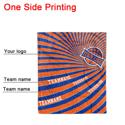 custom ultra-soft micro fleece blanket royal-orange