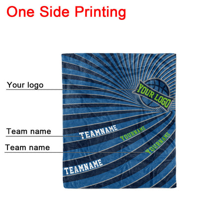 custom ultra-soft micro fleece blanket navy-blue
