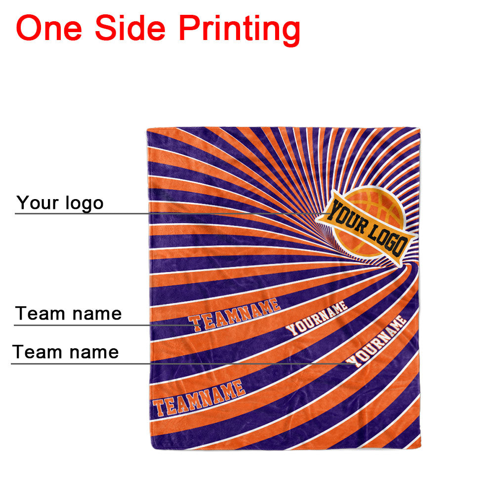 custom ultra-soft micro fleece blanket purple-orange