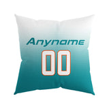 Custom Football Throw Pillow for Men Women Boy Gift Printed Your Personalized Name Number Orange&Aqua&White