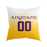 Custom Football Throw Pillow for Men Women Boy Gift Printed Your Personalized Name Number Yellow&Purple&White