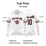 Custom Sweatshirt Hoodie For Men Women Girl Boy Print Your Logo Name Number White&Navy&Orange