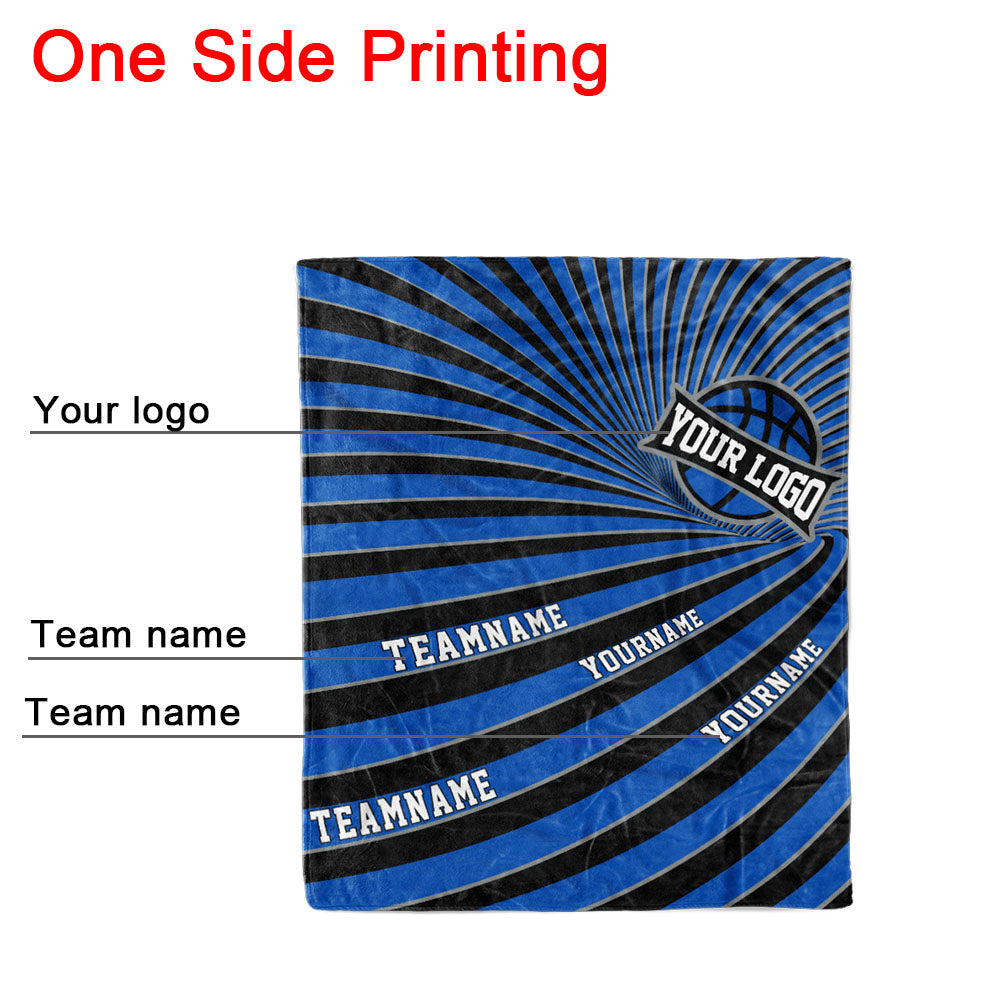 custom ultra-soft micro fleece blanket blue-black