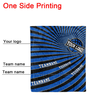 custom ultra-soft micro fleece blanket blue-black