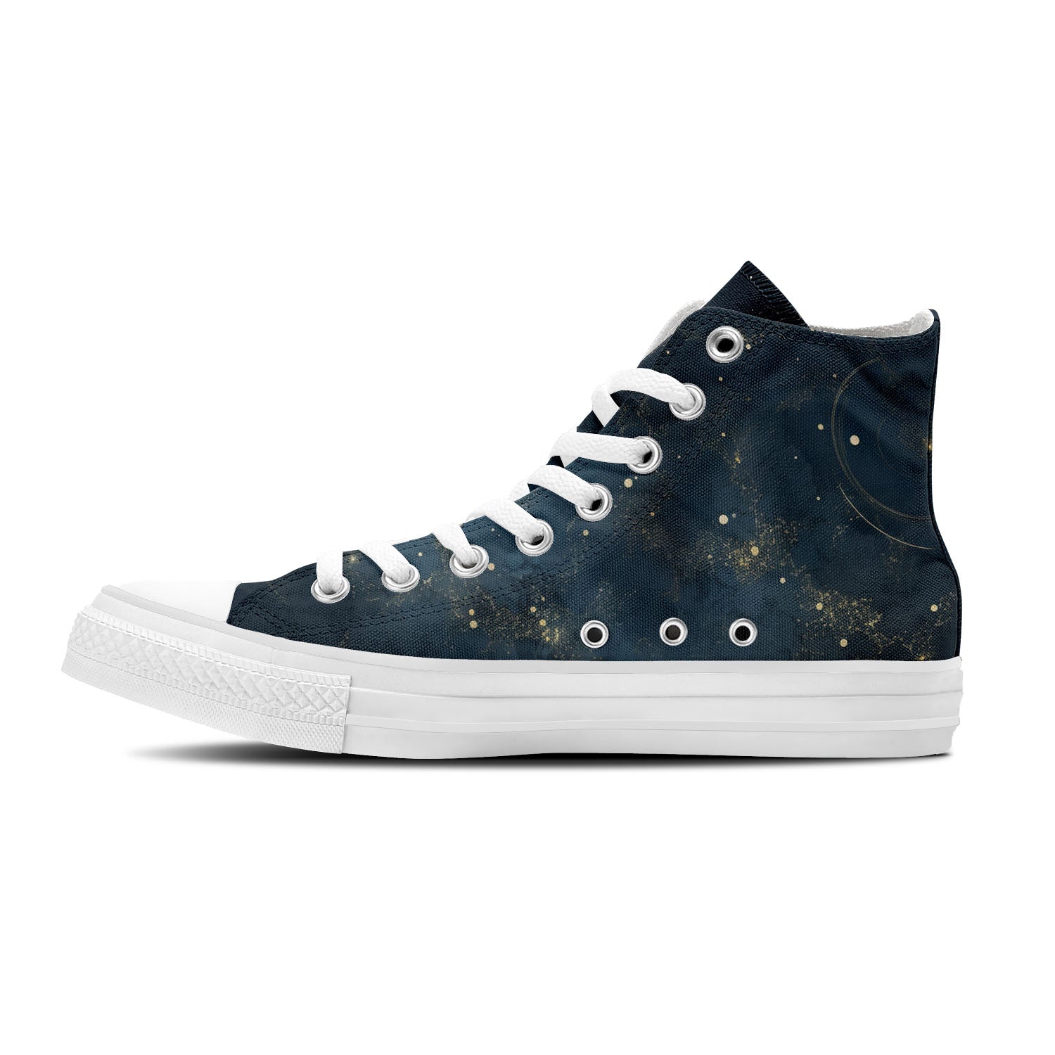 Midnight Sky Mid-Top Canvas Shoes for Men and Women - Step into the Elegance of the Night