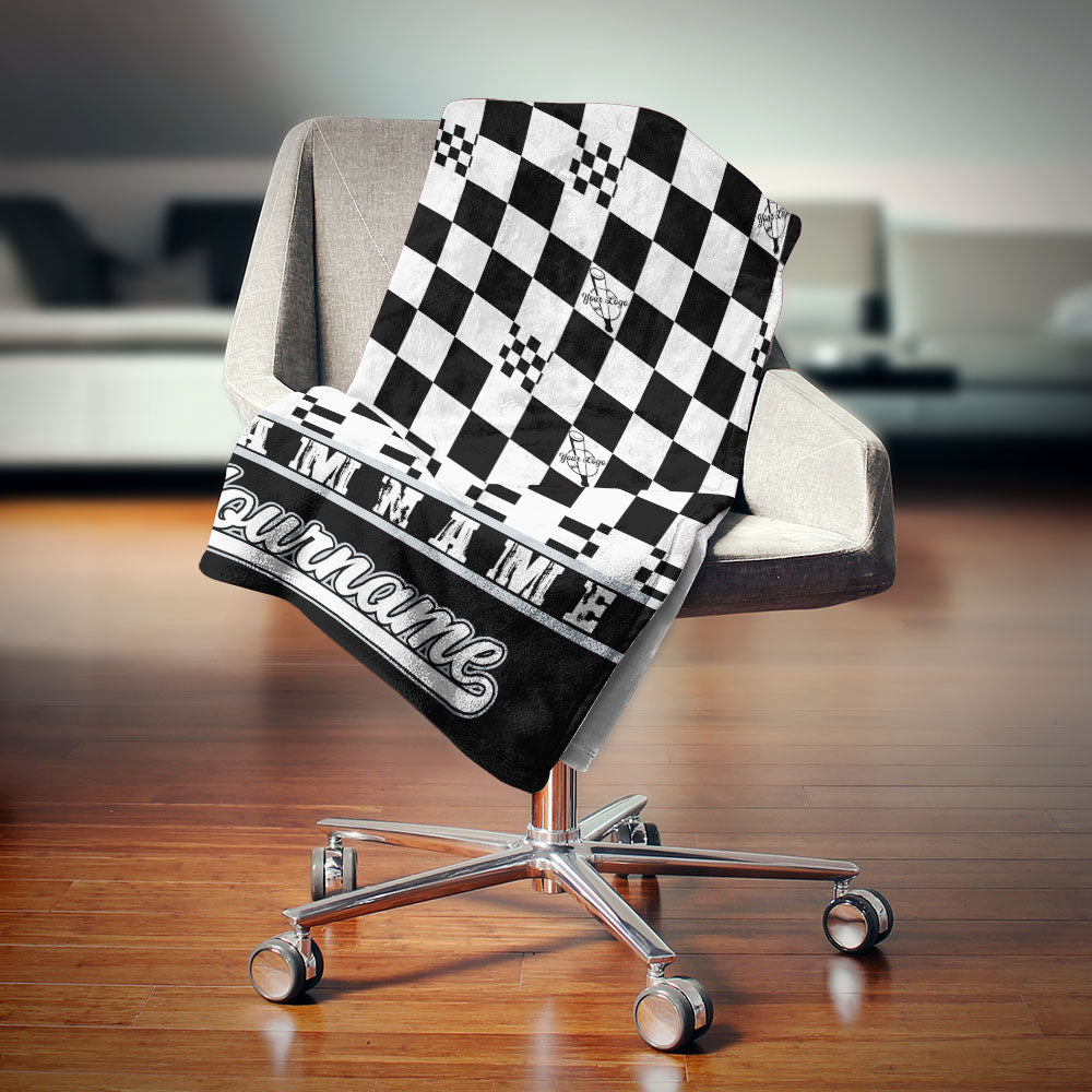 custom ultra-soft micro fleece blanket black-white