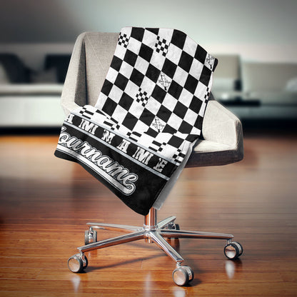 custom ultra-soft micro fleece blanket black-white