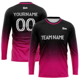 long sleeve basketball soccer football shooting shirt for adults and kids black-pink
