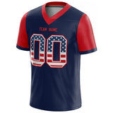 customized authentic football jersey navy-red-white mesh big size 7x