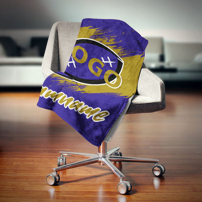 custom ultra-soft micro fleece blanket purple-gold