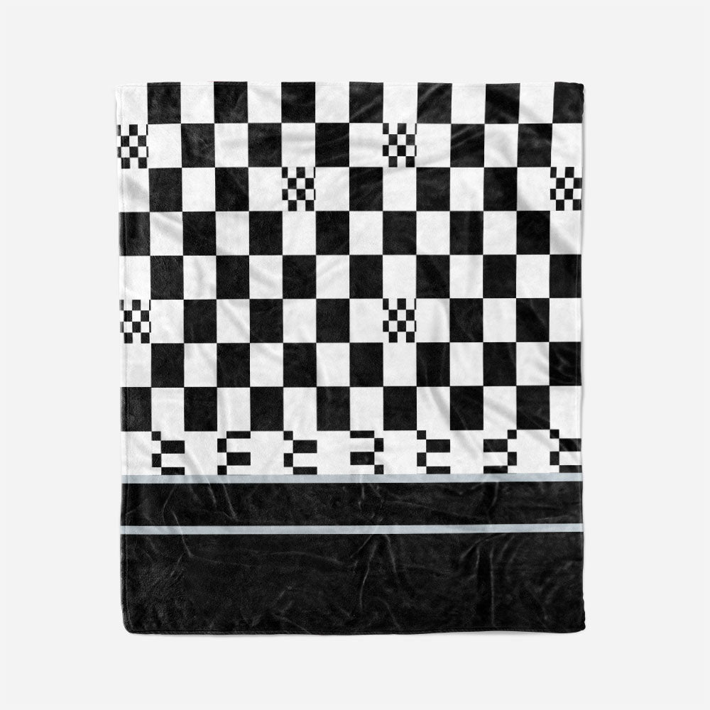 custom ultra-soft micro fleece blanket black-white