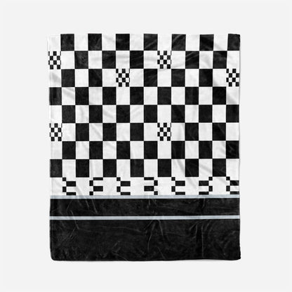 custom ultra-soft micro fleece blanket black-white