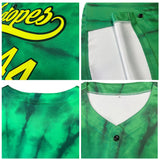 Custom Full Print Design Baseball Jersey Green